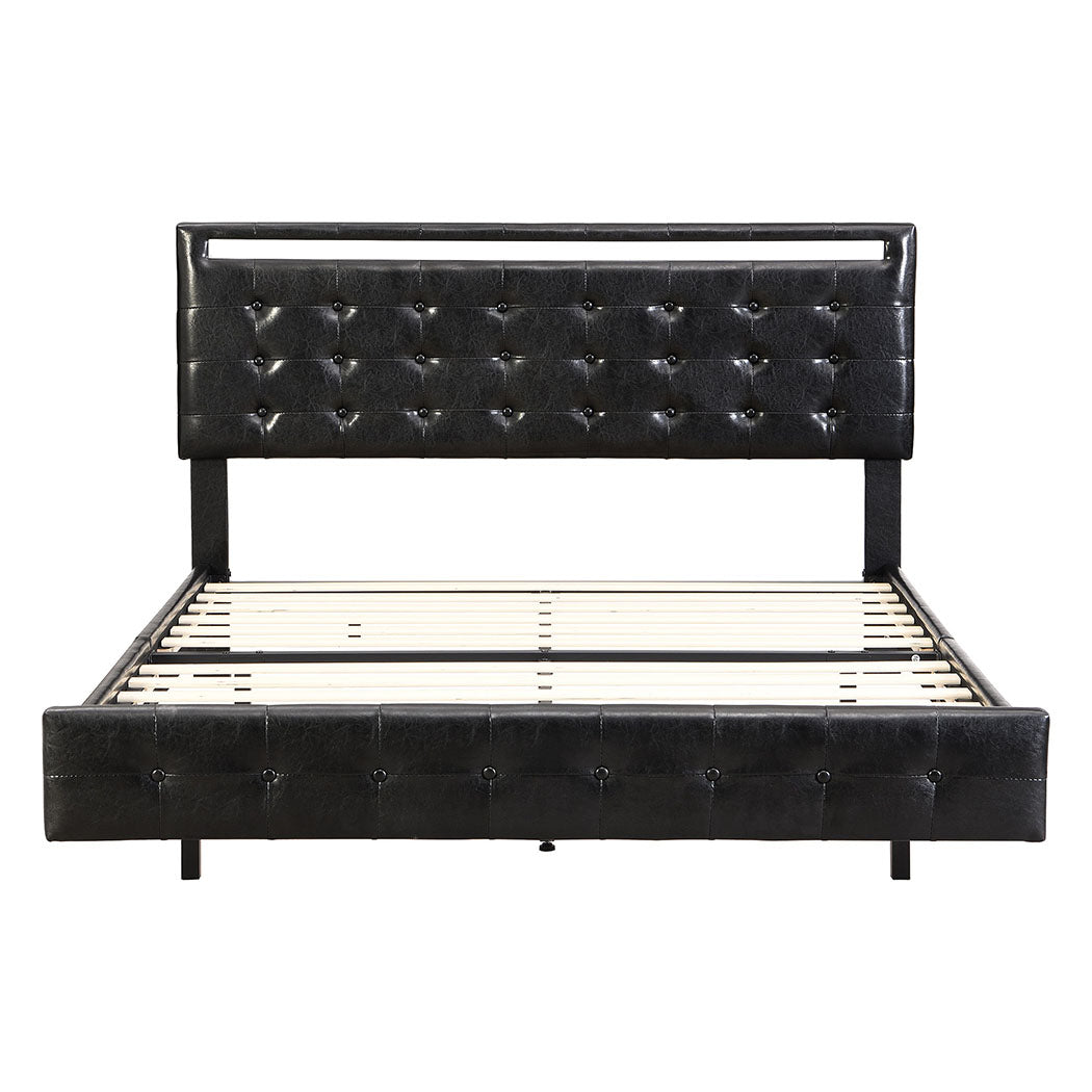 Levede  Floating Bed Frame Queen with Headboard LED Lights Mattress Base-2018816893917466625