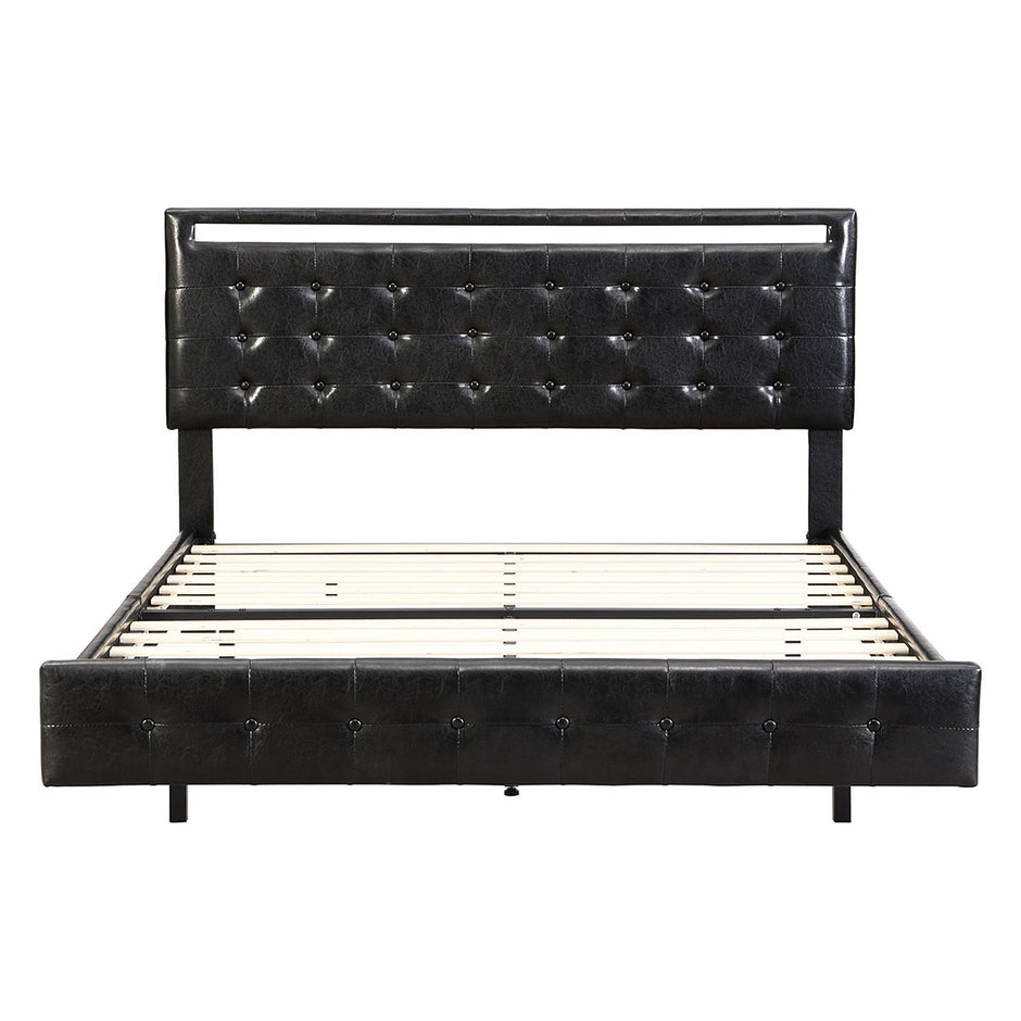 Levede  Floating Bed Frame Queen with Headboard LED Lights Mattress Base-2018816893917466625