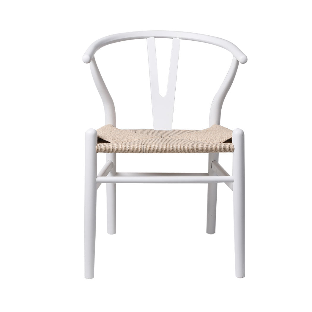 Levede 2x Dining Chairs Wooden Hans White-2006733260503257089