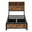 Levede Single Bed Frame Industrial Storage LED Charing-2011971104519884801