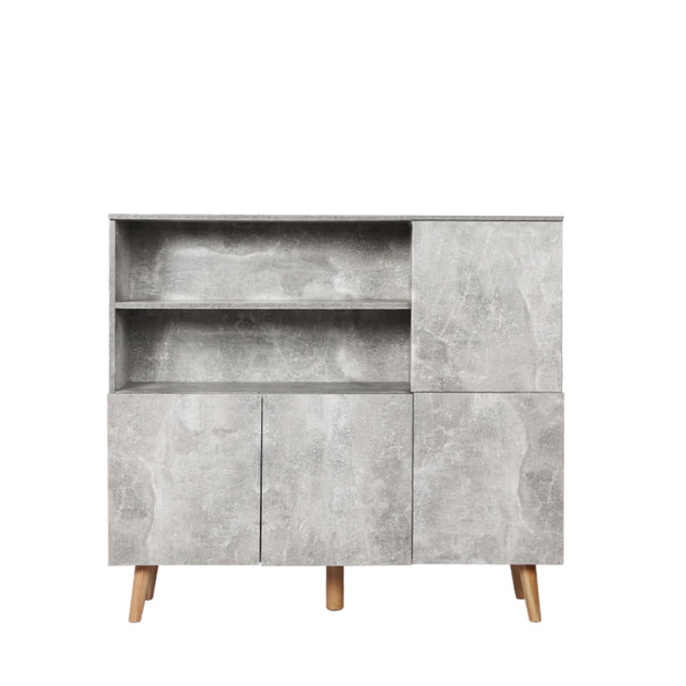 Levede Buffet Sideboard Storage Cabinet Grey-2006733265267986433