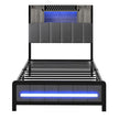 Levede Single Bed Frame with Storage Headboard RGB LED-2011971105295831041