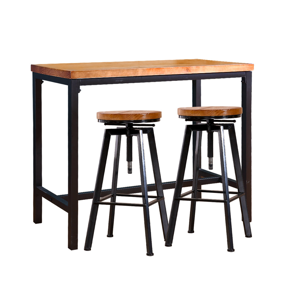 Levede 3pcs Bar Table Barstools Industrial-2018816935772426241