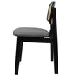 Levede 2x Dining Chair Wood Rattan Armless Black-2006732686818938881