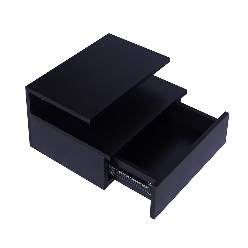 Levede 2x Bedside Tables Side Table Black-2006733164449501185