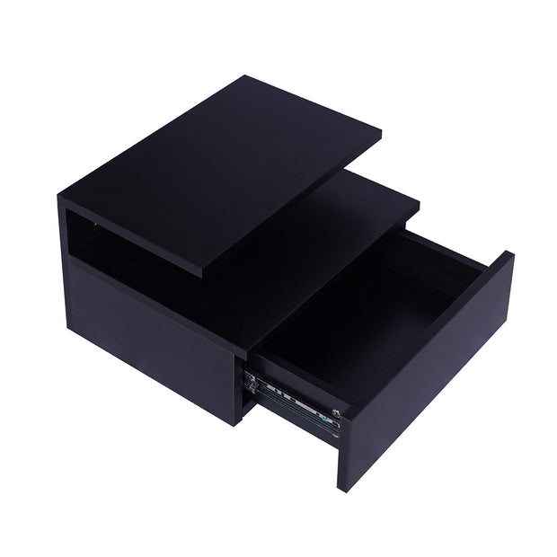 Levede 2x Bedside Tables Side Table Black-2006733164449501185