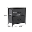 Levede Storage Cabinet Chest of 2 Drawers Dark Grey-2018816789273776130