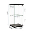 Stacked Display Cabinet Collection Storage Tempered Glass 2 Tier With Lock Black-2018816906798174210