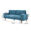 Levede Fabric Sofa Armchair 3 Seater Couch Blue 191cm Wide-2018816942655279106