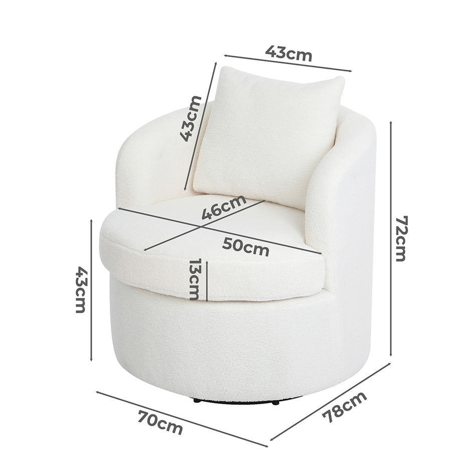 Levede Fleece Swivel Chair-2018816926616260610