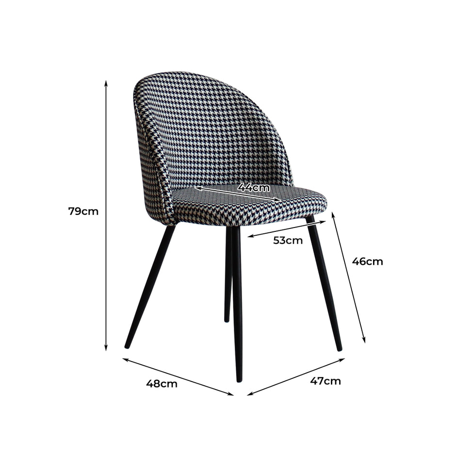 Levede 2x Dining Chairs Kitchen Cafe Black and White-2006733258737455106