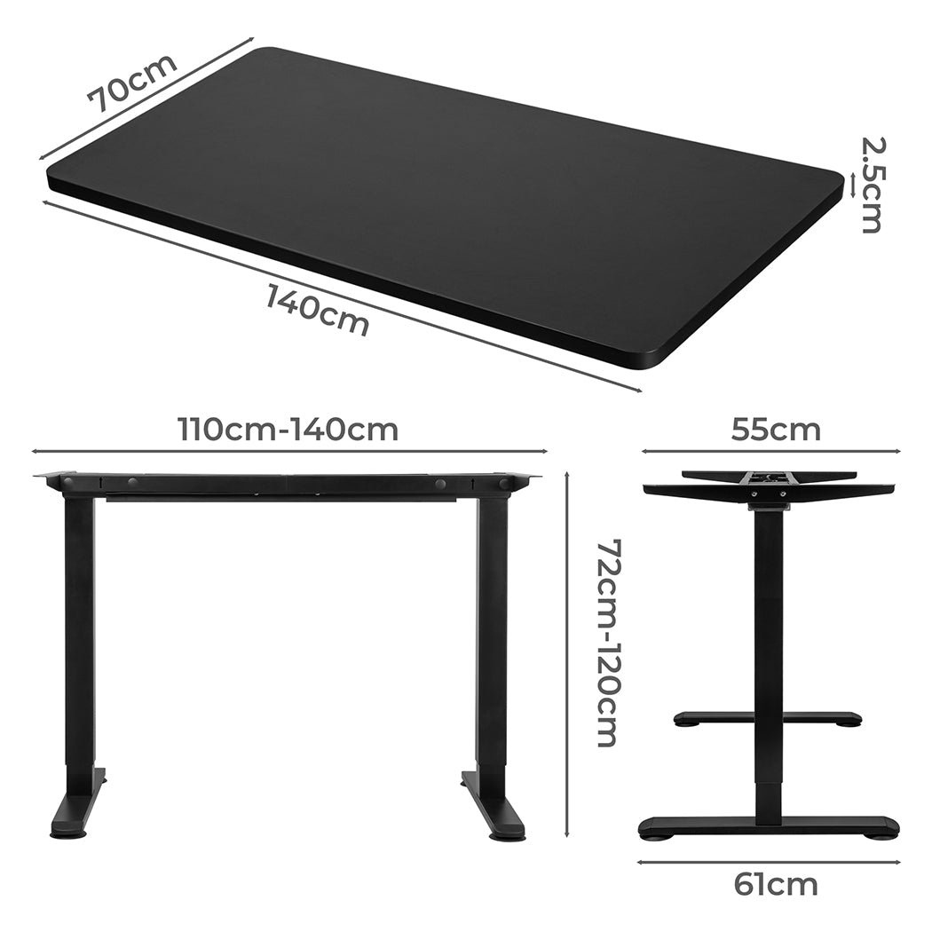 Levede Motorised Standing Desk Adjustable 140cm Black 1000x 1MM-2006733292379967490