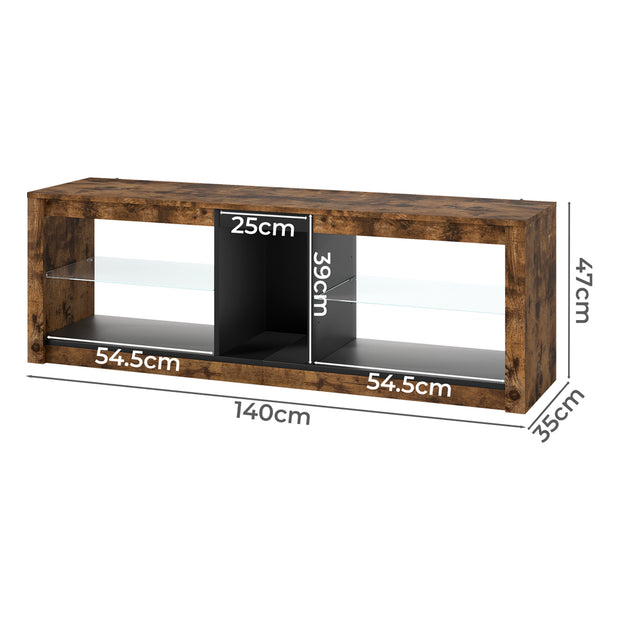 Levede TV Stand Cabinet Glass Display Storage Shelves-2011971130453266434