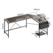 Levede Computer Desk Corner Desk Brown-2006732838480777218