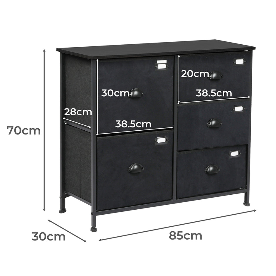 Levede Chest of 5 Drawers Storage Cabinet-2006733276332560386