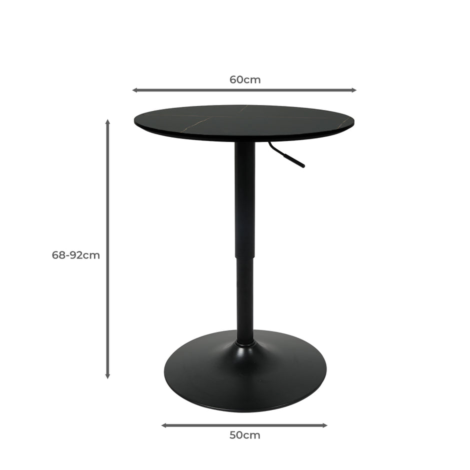 Levede Bar Table Swivel Gas Lift Counter Black-2018816854079967234
