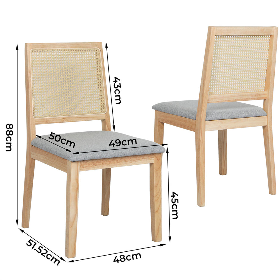 Levede 6XCane Dining Chair Rattan Armless Seat-2006732734734667778