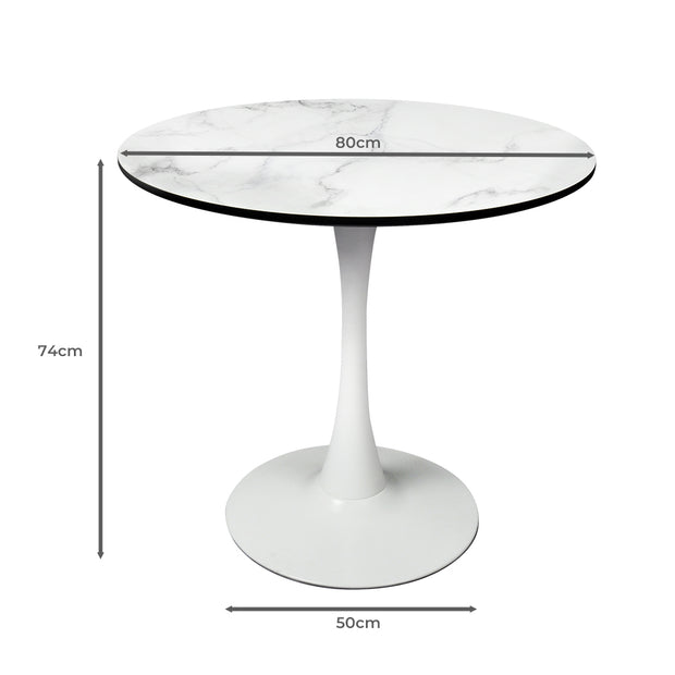 Levede Dining Table Kitchen 4 Person White-2006733275149766658
