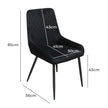 Dining Chairs x 4 Padded Seat Soft Velvet-2006732734030024706
