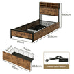 Levede Single Bed Frame Industrial Storage LED Charing-2011971104519884802
