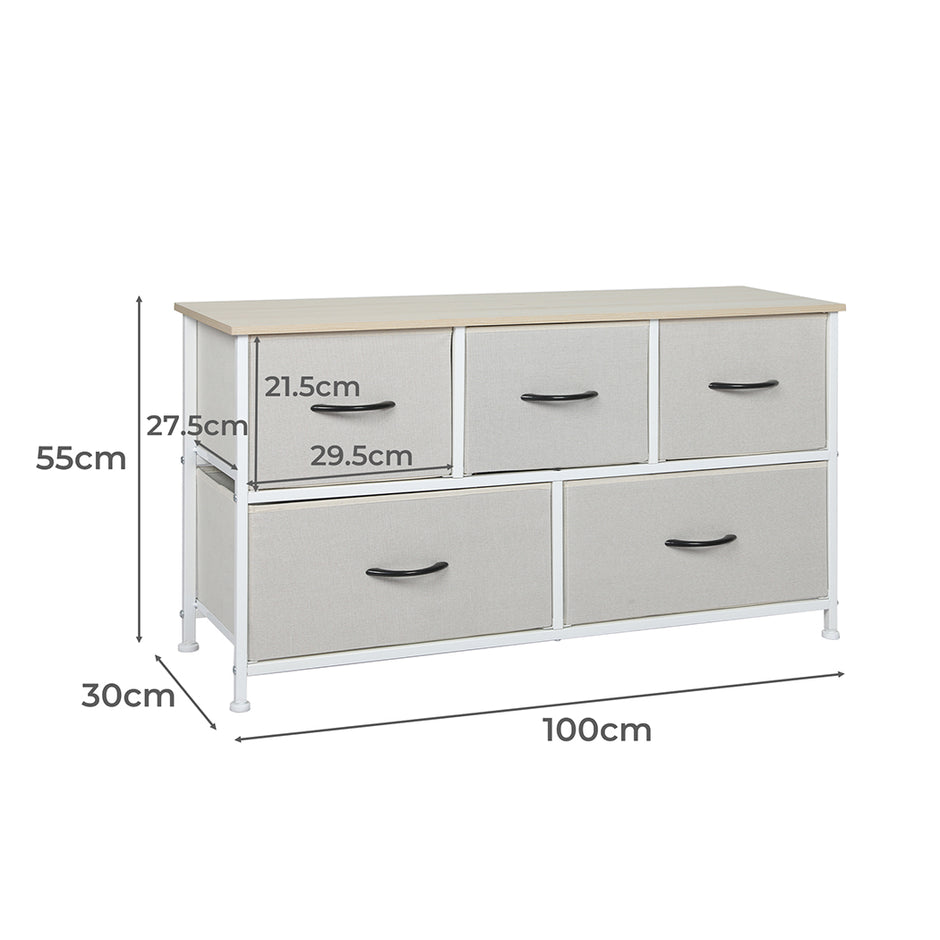 Levede Storage Cabinet Tower Chest Beige-2006733261870600194
