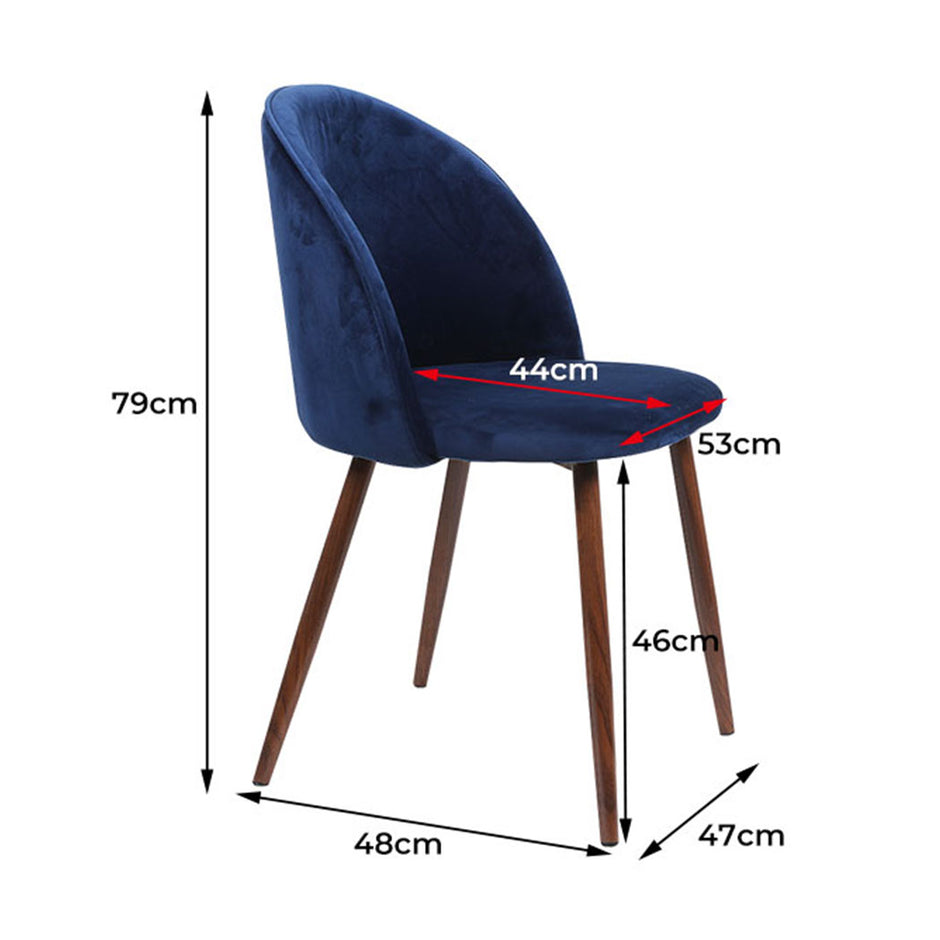 Levede 8x Dining Chairs Seat French Navy-2006732722332110850