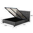 Levede Fabric Bed Frame Queen Tufted Dark Grey-2006733222884544514