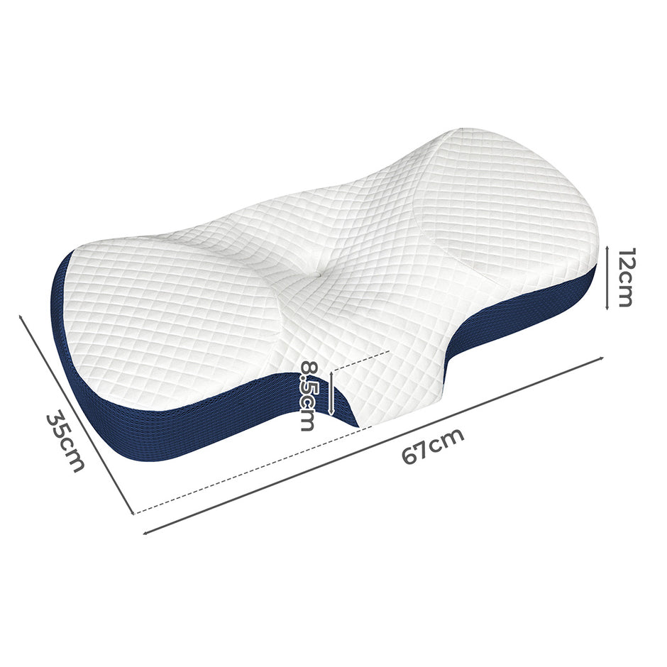 Dreamz Memory Foam Pillow Pillowcase Supprt Blue Rebound-2018816680158957570