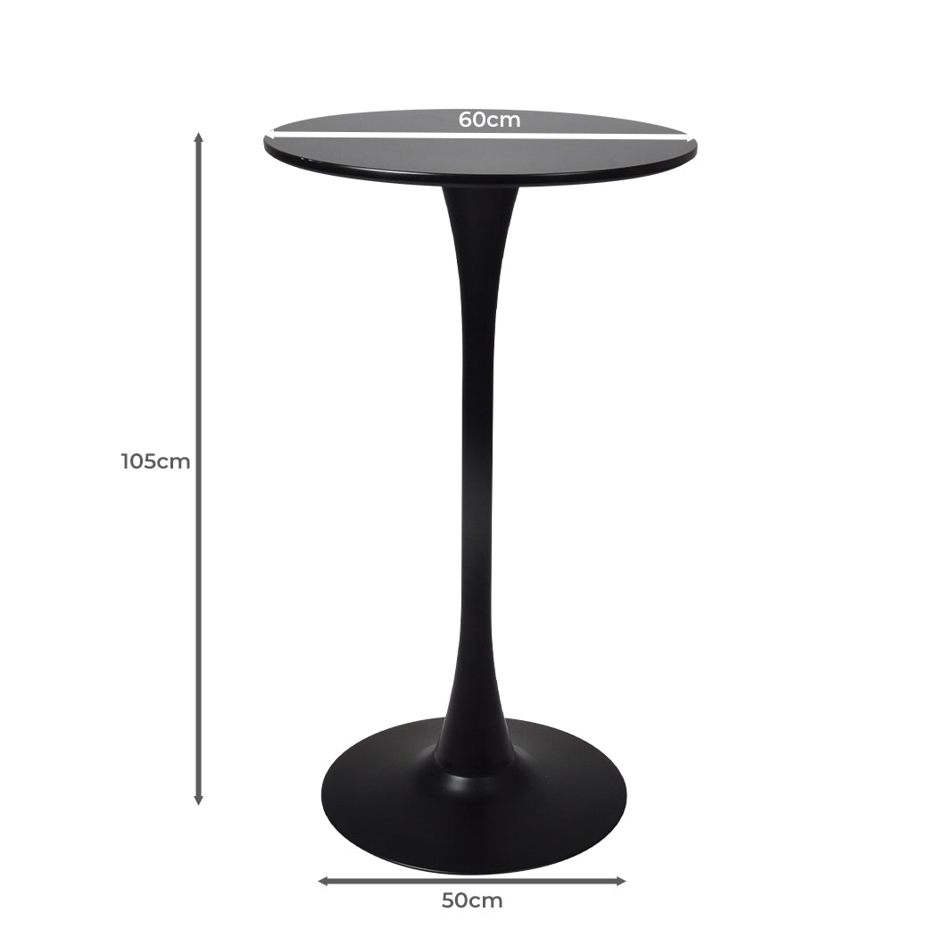Levede 2x Round Bar Table Pub Tables Black-2018816908509450242