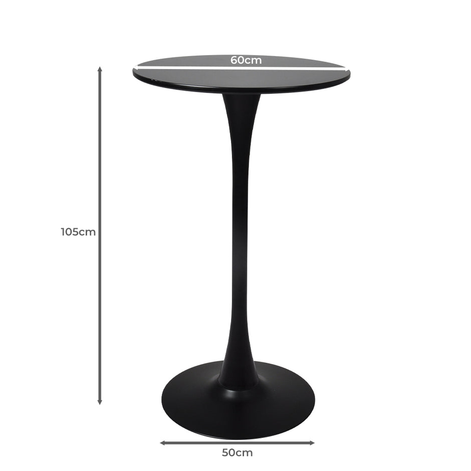 Levede 2x Round Bar Table Pub Tables Black-2018816908509450242