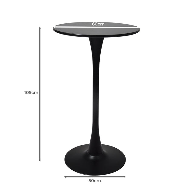 Levede 2x Round Bar Table Pub Tables Black-2018816908509450242