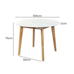Levede Dining Table Round Rubberwood Base 100cm White 100 CM-2018816940793008130