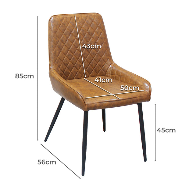 Dining Chairs x 4 Padded Seat PU Faux Leather-2018816910908592130