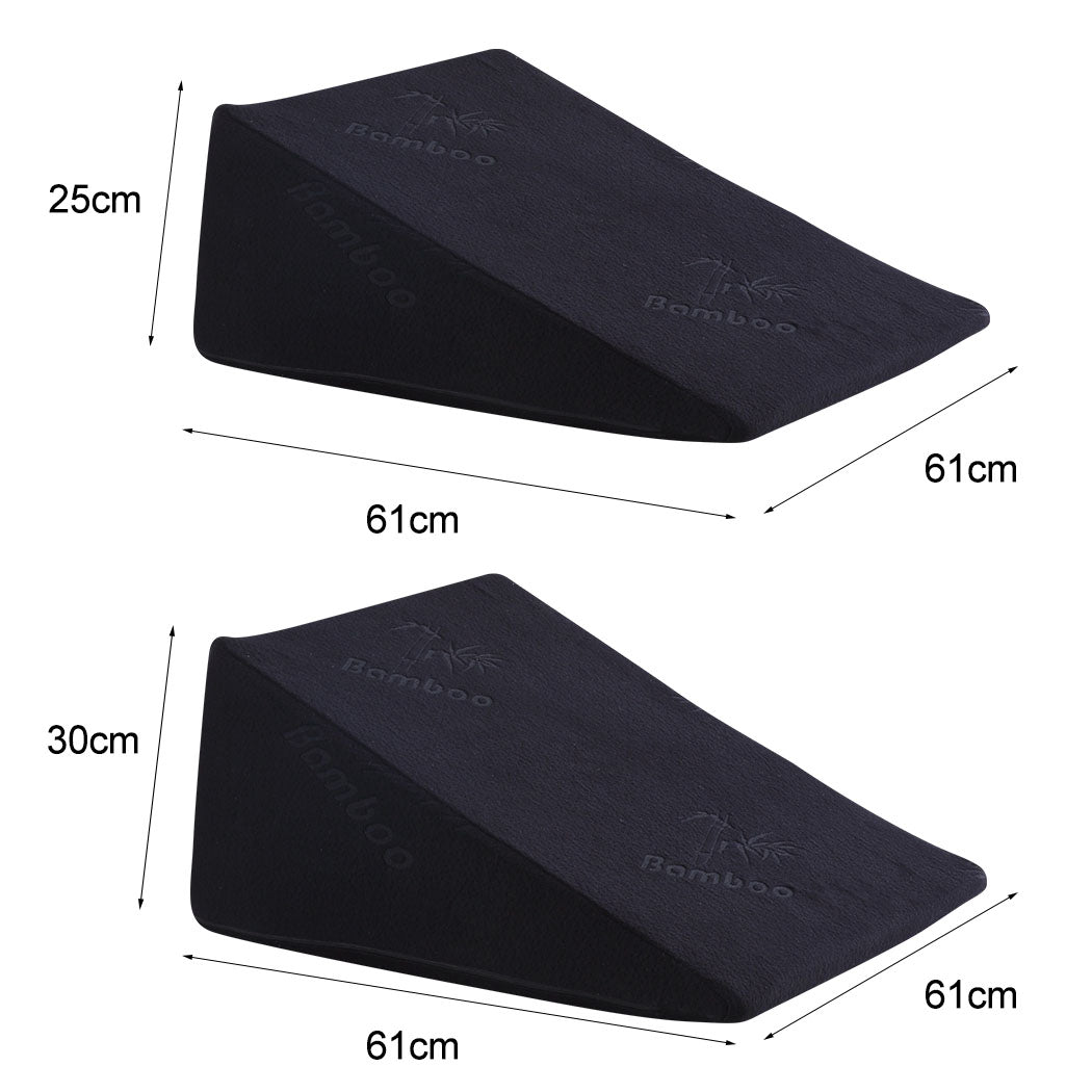Cool Gel Memory Foam Bed Wedge Pillow Black 25+30-2006733150167896066