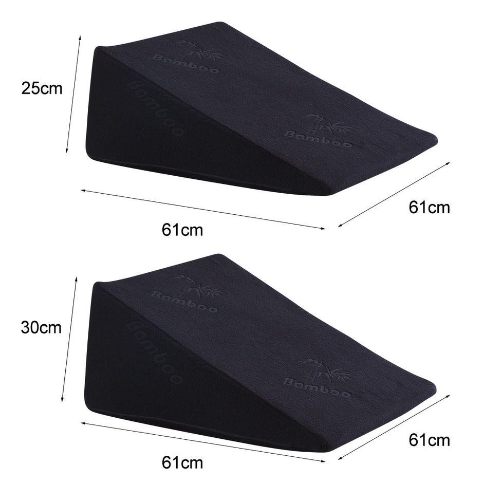 Cool Gel Memory Foam Bed Wedge Pillow Black 25+30-2006733150167896066