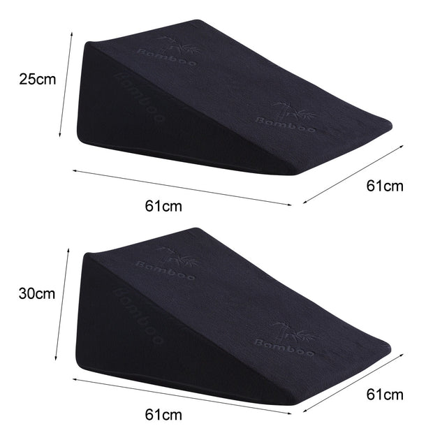 Cool Gel Memory Foam Bed Wedge Pillow Black 25+30-2006733150167896066