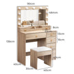 Levede Dressing Table Stool Set Oak-2018816863806558210