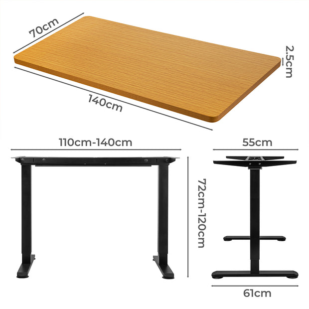 Levede Motorised Standing Desk Adjustable 140cm Natural 1000x 1MM-2006733292543545346