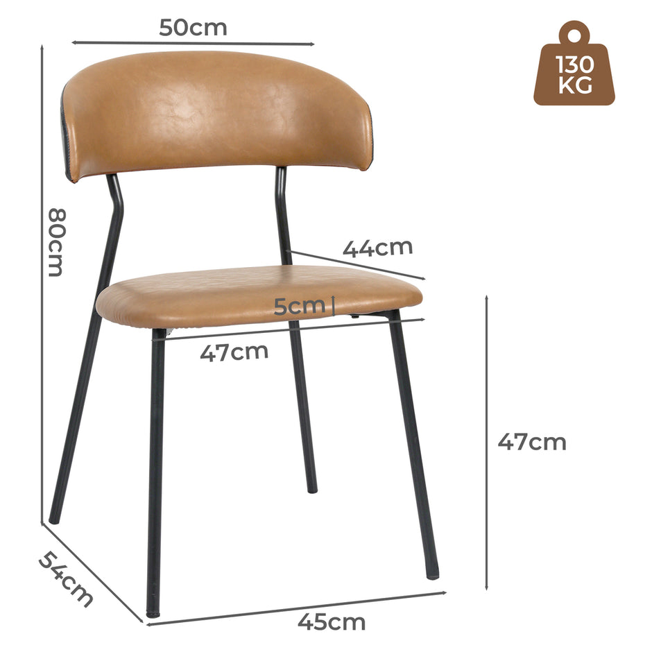 Levede 2x PU Leather Dining Chairs Kitchen Lounge-2006732800518131714