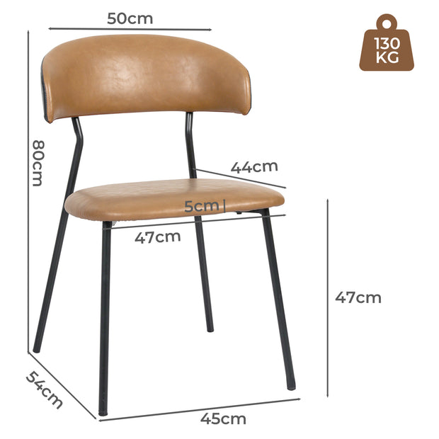 Levede 2x PU Leather Dining Chairs Kitchen Lounge-2006732800518131714