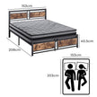 Metal Bed Frame Mattress Base Set Wood Queen-2006733227687022594