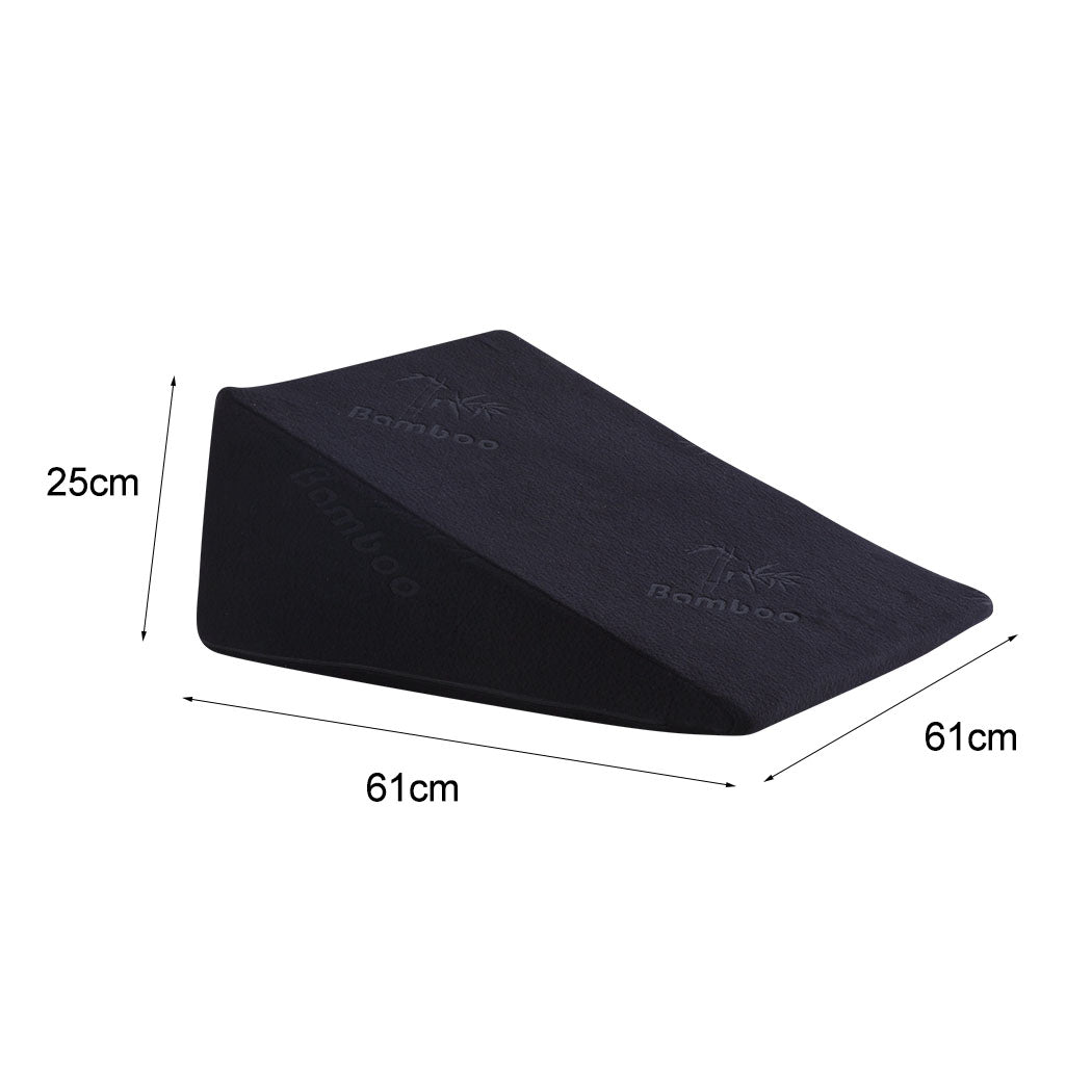 2x Cool Gel Memory Foam Bed Wedge Pillow Black 25x2-2006733150327279618