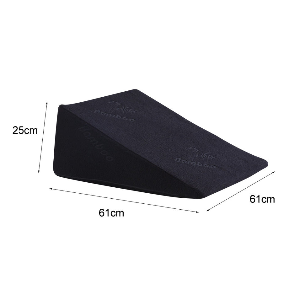 2x Cool Gel Memory Foam Bed Wedge Pillow Black 25x2-2006733150327279618