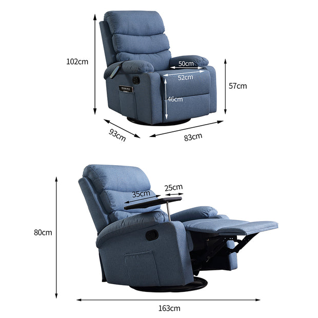 Levede Massage Chair Recliner Chairs Blue-2018816941380210690