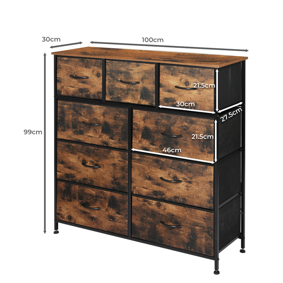 Levede Storage Cabinet Tower Chest Brown Fold-2018816894743744514