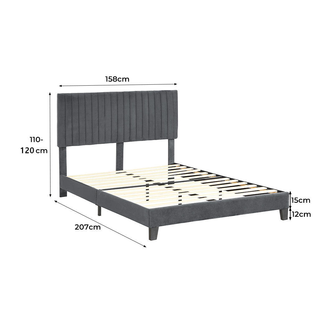 Levede Bed Frame Queen Size Mattress Grey-2018816929078317058