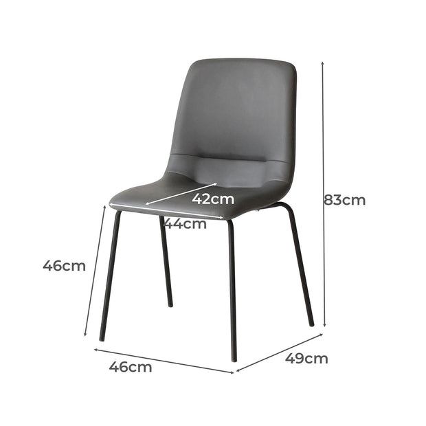 Levede Stackable Dining Chairs Kitchen Grey Set of 8-2006732727608545282