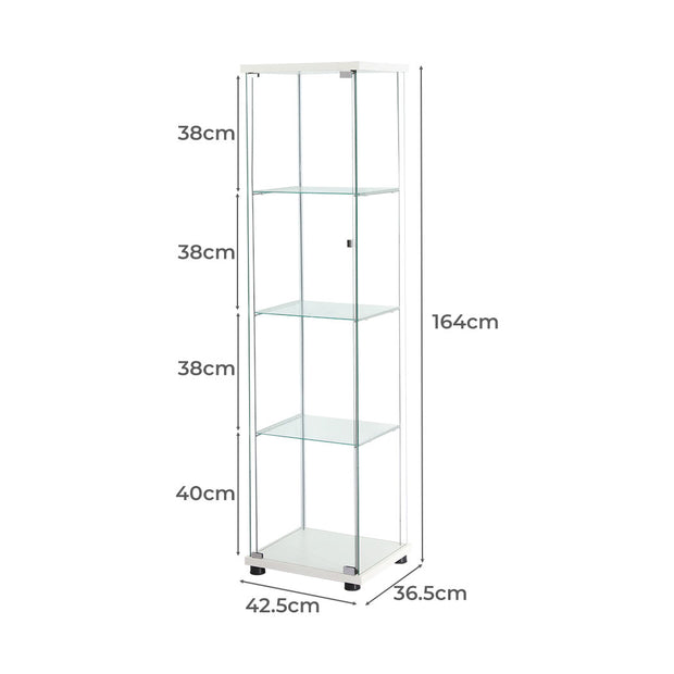 Stacked Display Cabinet Tempered Glass White-2006733283139915778