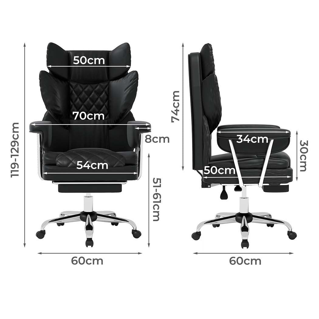 Levede Gaming Office Chair High Back PU Leather Black-2018816911453851650