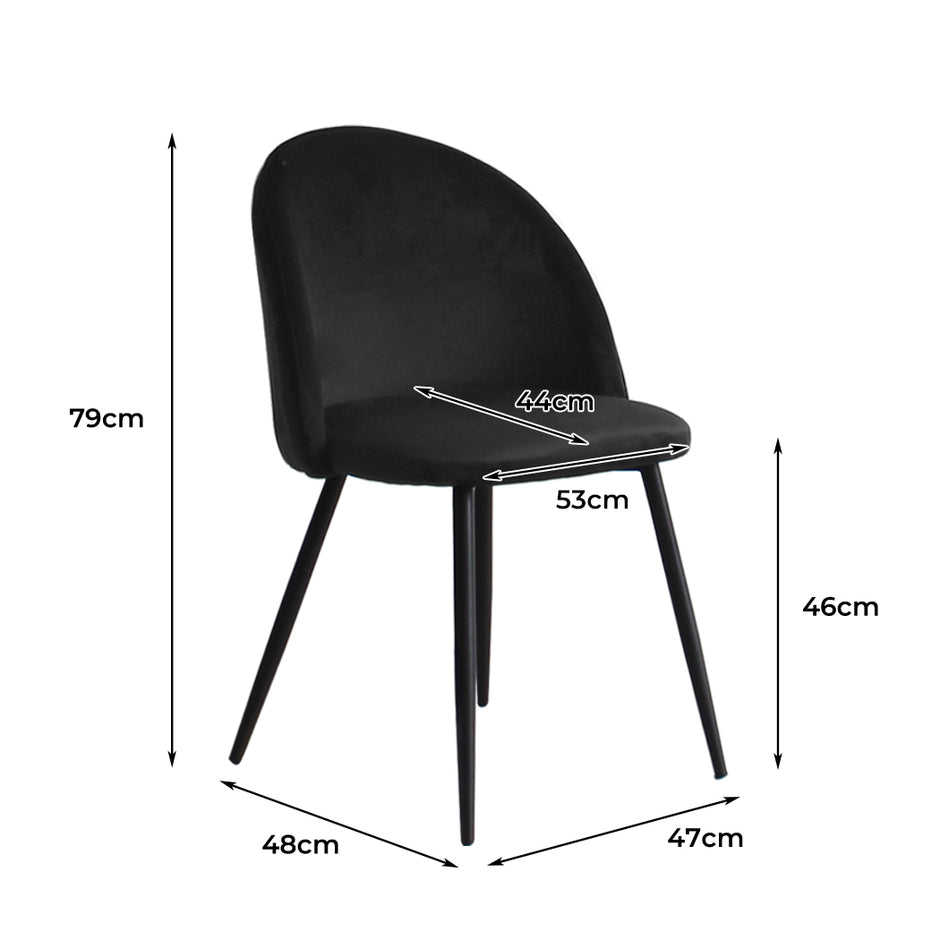 Levede 8x Dining Chairs Kitchen Cafe Black-2006732720549531650